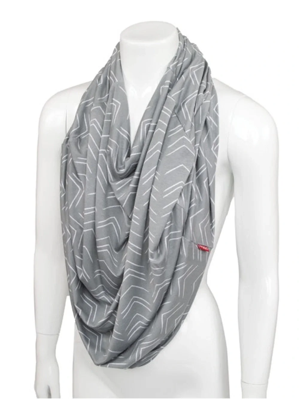 Gray Chevron Travel Car Seat Cover - Stretchy Nursing & Infant Cover